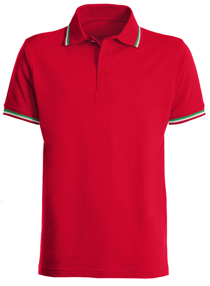 Polo a maniche corte con profilo tricolore