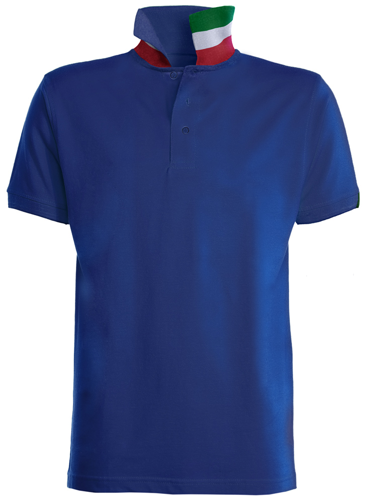 Polo a maniche lunghe con tricolore sul collo