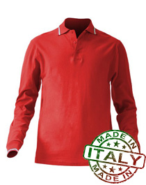 Polo piquè a manica lunga Made in Italy