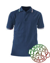 Polo piquè tricolore Made in Italy